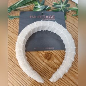 Hairitage by Mindy Linen Raw Edge Headband, Light Taupe, 1PC